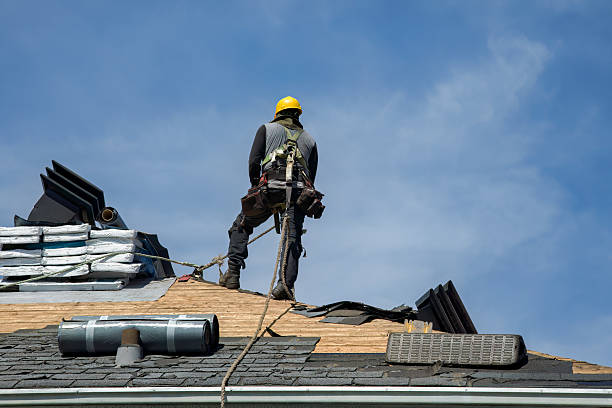 Professional Gutter Installation technician working in Fosston, MN